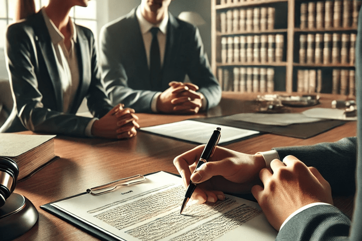 Legal documents on desk with Fairview Heights divorce paperwork
