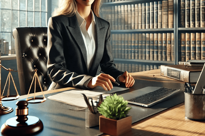 Woman meeting with divorce lawyer to review documents